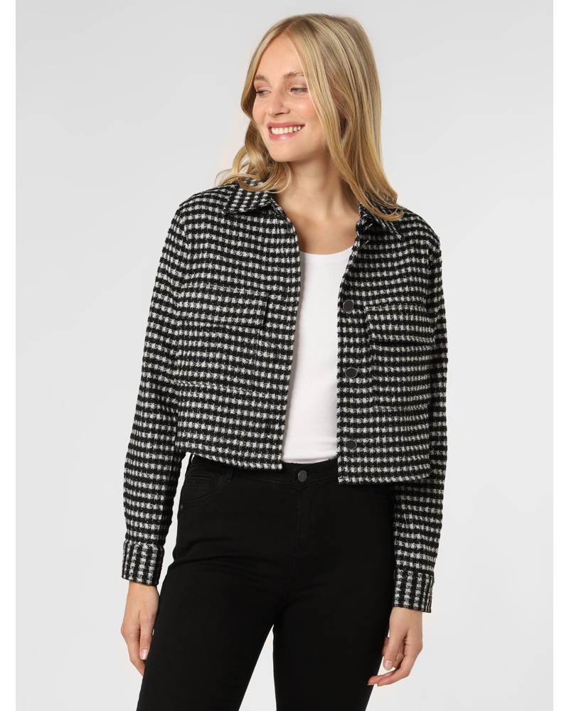 S.Oliver Damen Jacke schwarz gemustert