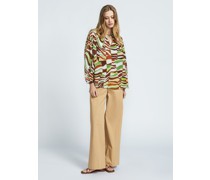 Bluse  Baumwolle lind gemustert