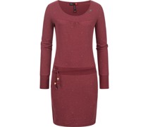 Druckkleid  Baumwolle bordeaux gepunktet