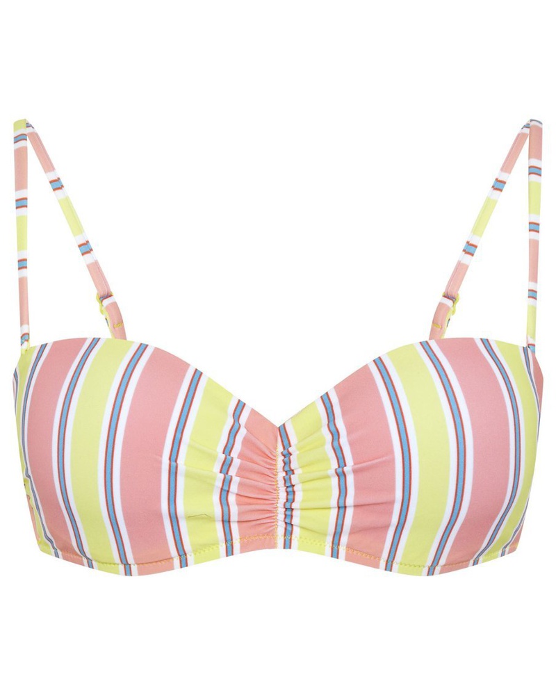 Chiemsee Damen Bandeau Bikini Oberteil Polyamid rosa gemustert