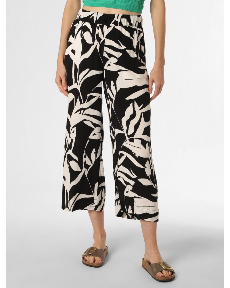 S.Oliver Damen Culotte Viskose schwarz gemustert