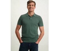 Poloshirt  Baumwolle grün gestreift