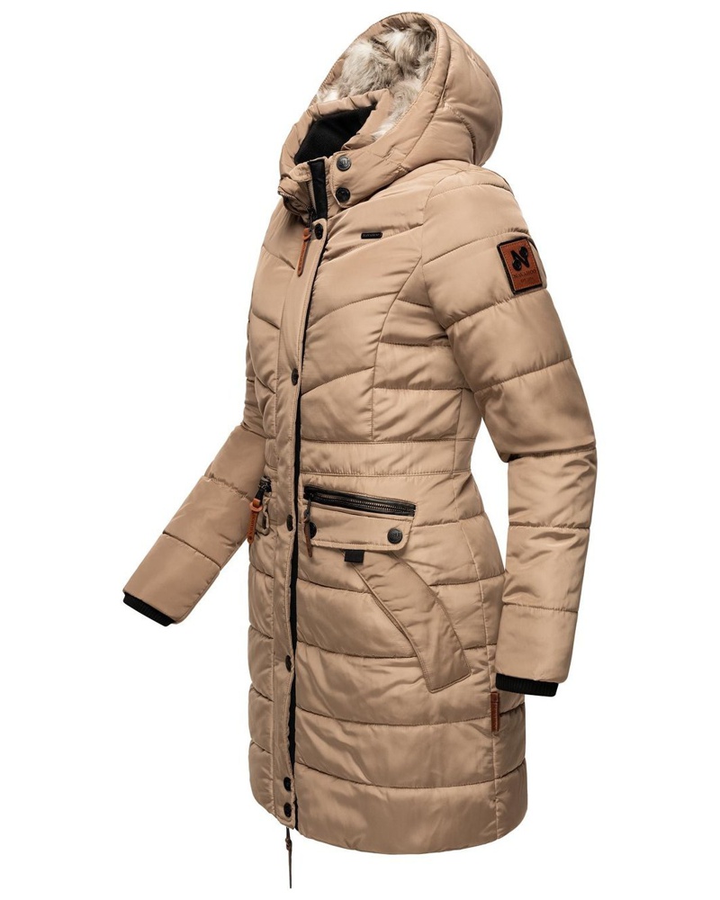 NAVAHOO Damen Steppmantel taupe