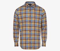 Hemd  Baumwolle gelb kariert Button-Down
