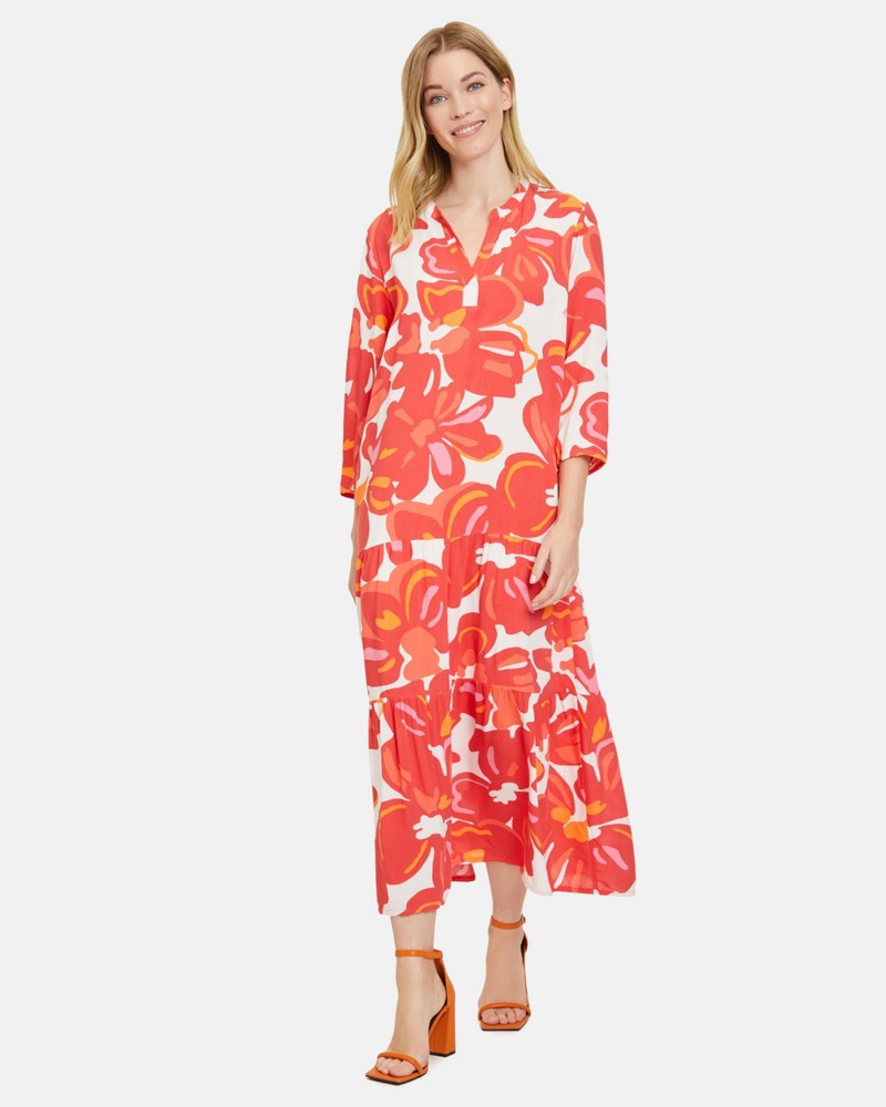 Betty Barclay Damen Stufenkleid Viskose mehrfarbig gemustert