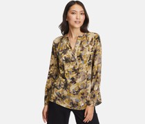 Casual-Bluse  Viskose beige gemustert