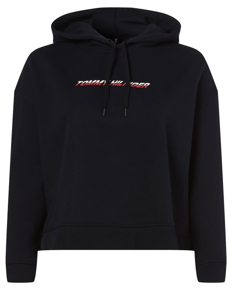 Tommy Hilfiger Damen Kapuzenpullover Baumwolle marine bedruckt