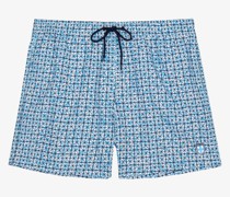 Beach Boxer   türkis gemustert