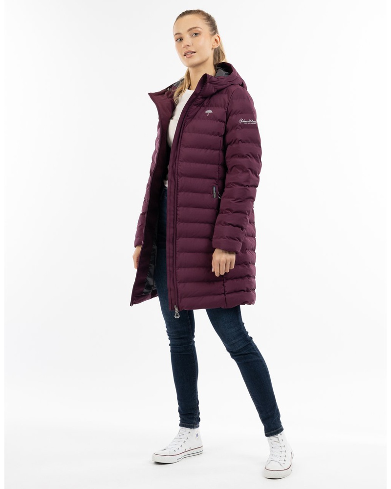Schmuddelwedda Damen Wattierter Steppmantel aubergine Schmuddelwedda Damen Wattierter Steppmantel aubergine