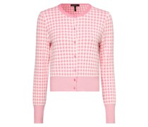 Strickjacke  Baumwolle rosa kariert