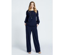 Bluse  Polyamid marine strukturiert