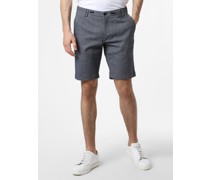 Baukasten-Shorts mit Leinen-Anteil  Regular Fit Baumwolle marine strukturiert