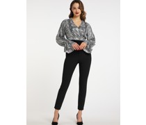 Wickelbluse mit Pailletten   gemustert