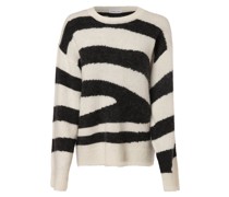 Pullover mit Alpaka-Anteil  Wolle ecru gestreift