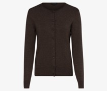 Strickjacke mit Cashmere-Anteil  Feinstrick taupe meliert