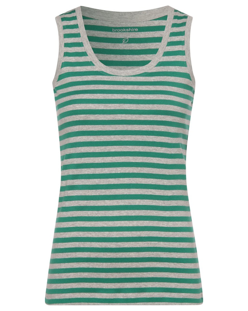 Brookshire Damen Top Baumwolle grau gestreift Brookshire Damen Top Baumwolle grau gestreift