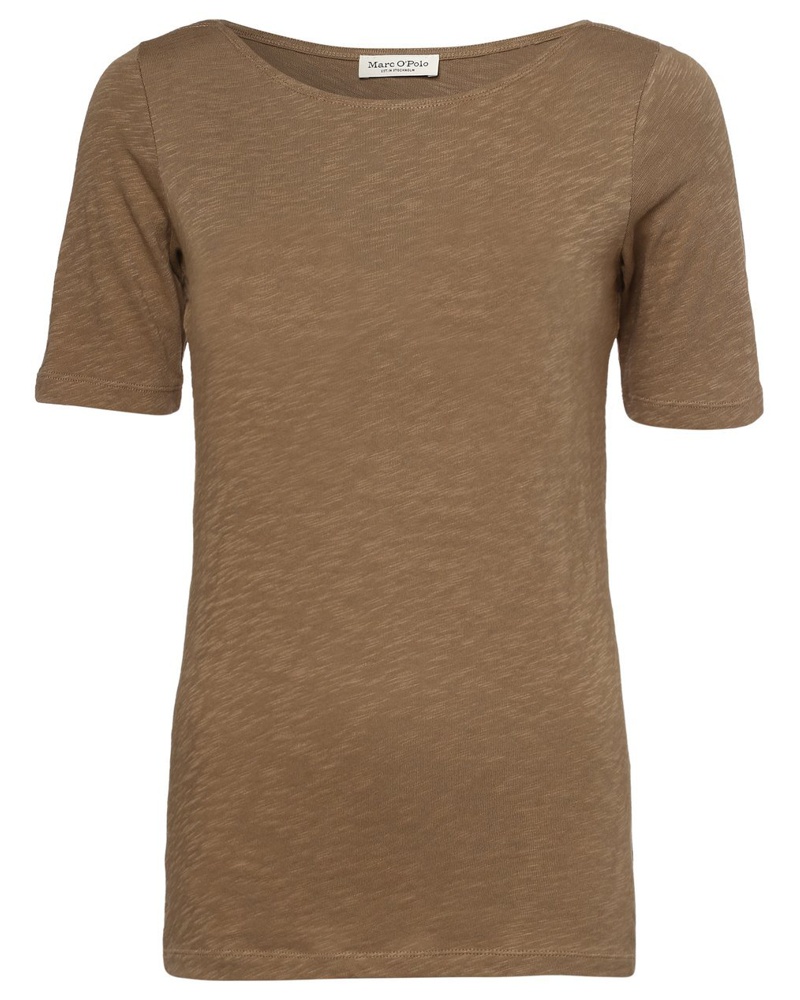Marc O'Polo Damen T-Shirt Baumwolle schlamm