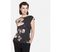 Kurzarmshirt  Viskose  gemustert
