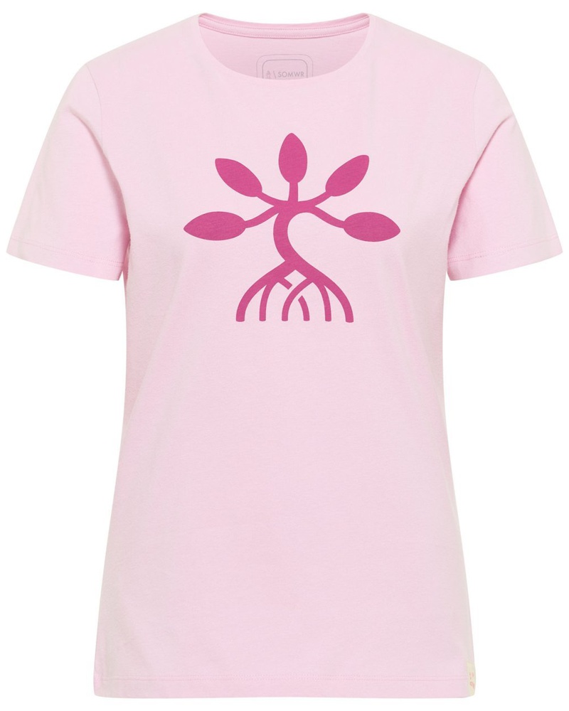 SOMWR Damen T-Shirt Baumwolle rosa