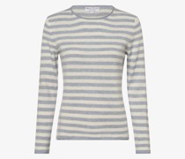 Pure Cashmere Pullover  Feinstrick hellblau gestreift