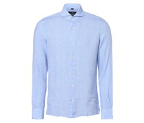 Leinenhemd  Slim Fit hell strukturiert Haifisch