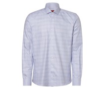 Hemd  Slim Fit Baumwolle hellblau kariert Kent