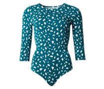 Bodysuit  Baumwolle blau gemustert