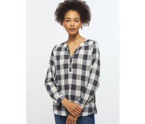 Bluse  Baumwolle anthrazit kariert