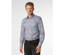 Hemd  Slim Fit Baumwolle blau gemustert Kent