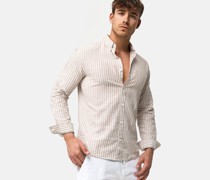 Hemd Langarm  Regular Fit Leinen beige