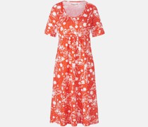 Jerseykleid  Baumwolle rot gemustert