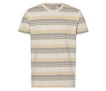 T-Shirt  Baumwolle hellgrau gestreift