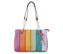 Handtasche  Kunstleder koralle gestreift