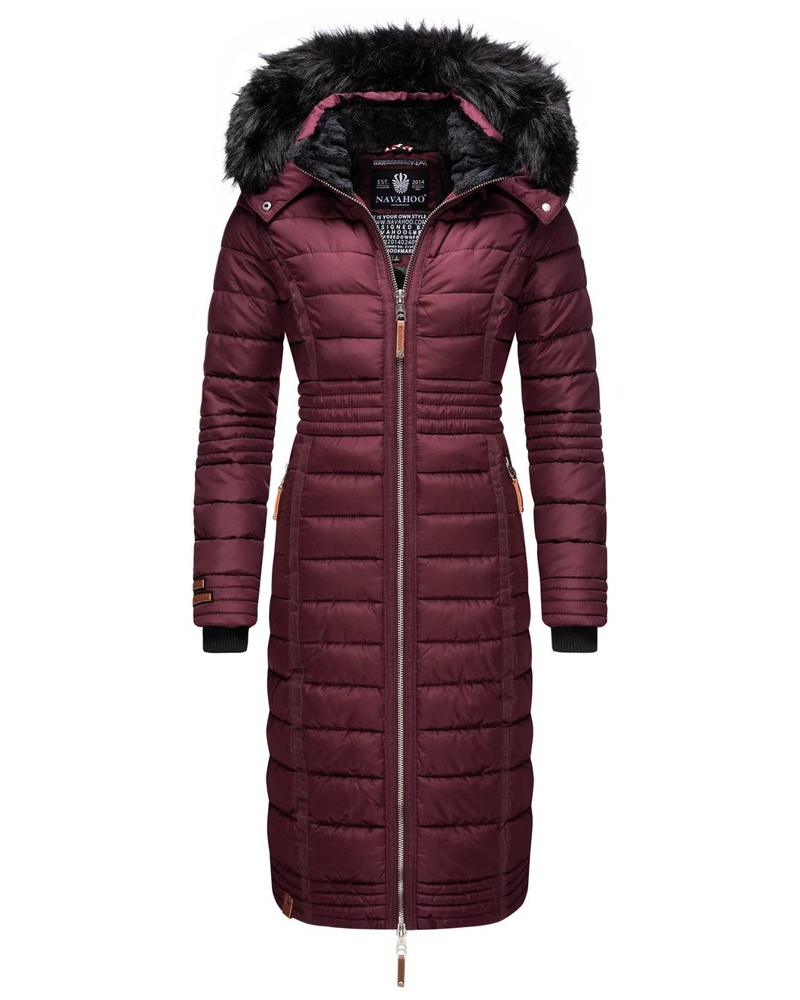 NAVAHOO Damen Wintermantel bordeaux