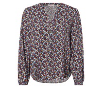 Blusenshirt  Viskose blau gemustert
