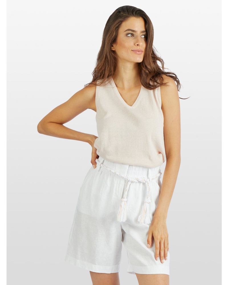 MARC AUREL Damen Top Leinen nude