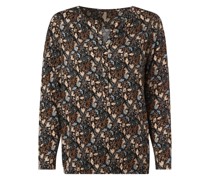 Langarmshirt  Baumwolle schwarz gemustert