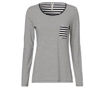 Pyjama-Shirt  Baumwolle weiß gestreift