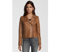 Lederjacke  cognac gemustert
