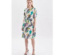 Kleid  Leinen ecru bedruckt