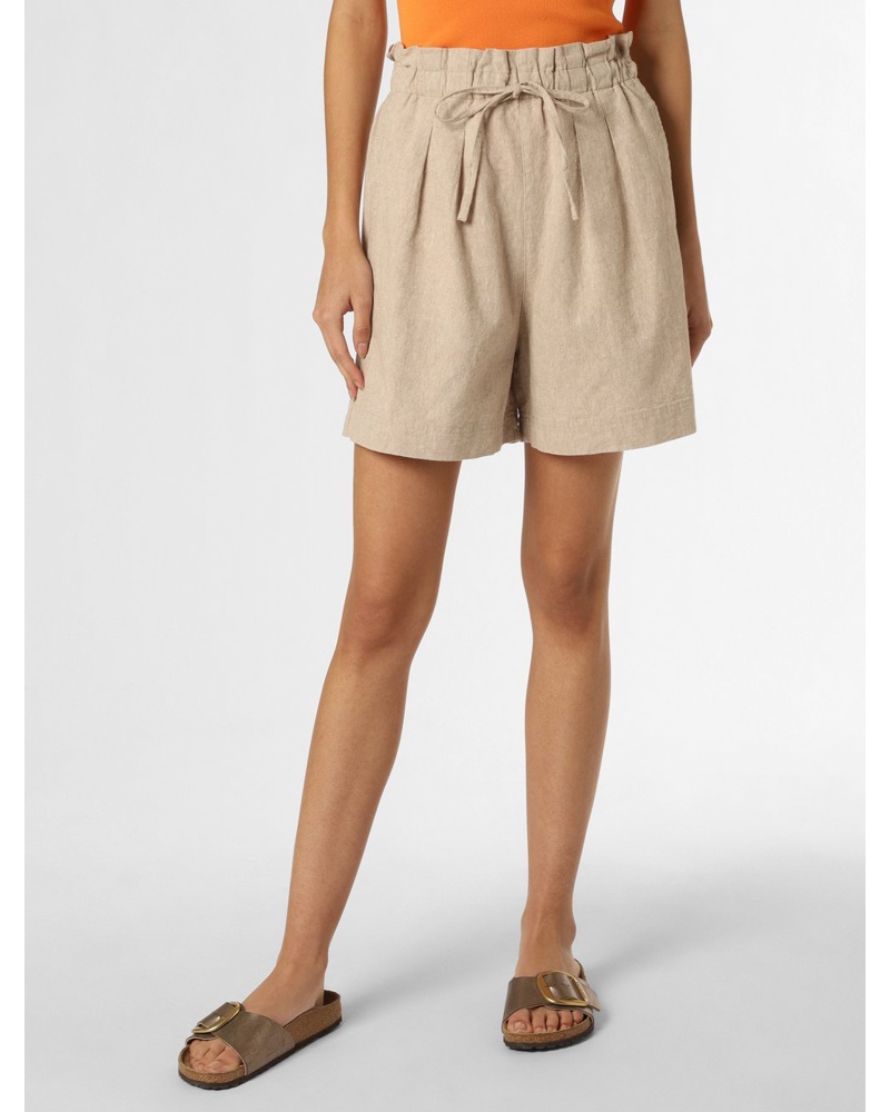 Franco Callegari Damen Shorts mit Leinen-Anteil Baumwolle meliert