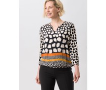 Blusenshirt  Viskose beige gemustert
