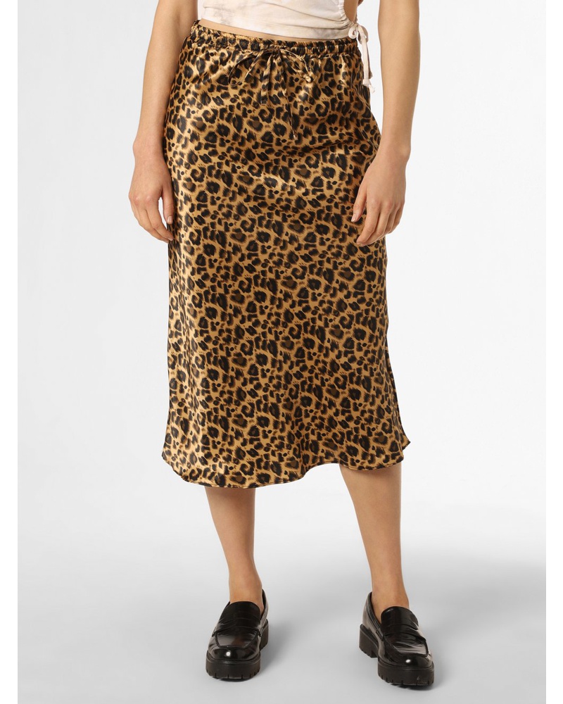 Marie Lund Damen Rock Satin braun gemustert