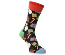 Feinstrick-Socken  schwarz gemustert