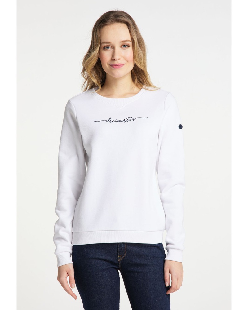 DreiMaster Damen Sweatshirt Baumwolle ecru