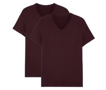 T-Shirt 2er Pack  Stoff bordeaux