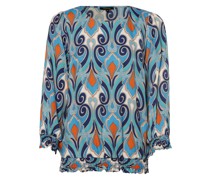 Blusenshirt  Viskose blau gemustert