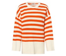 Pullover  Baumwolle orange gestreift