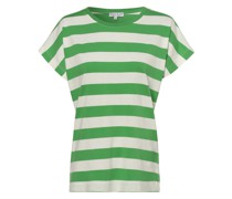 T-Shirt  Baumwolle grün gestreift