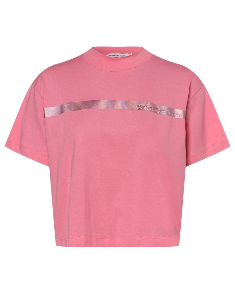 Calvin Klein Damen T-Shirt Baumwolle pink bedruckt